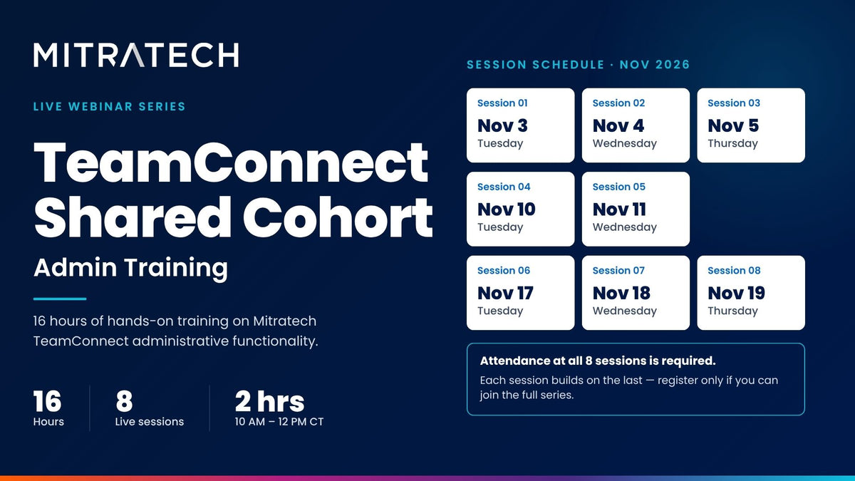 TeamConnect Shared Cohort Admin Training